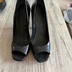Elegant Black Peep-Toe Heels